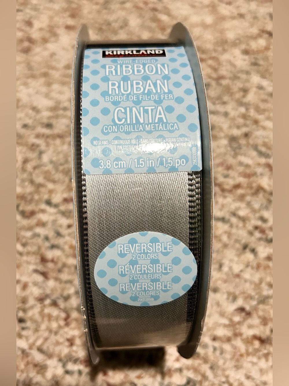 Kirkland Signature Reversible Black and Gray Ribbon Spool 50 yd, 1.5 inches